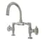 Kingston Brass Indstrl Style Wheel Handle Bridge Bathroom Faucet W/Pop-Up Drain, Nkl KS2176RX - alternate 1